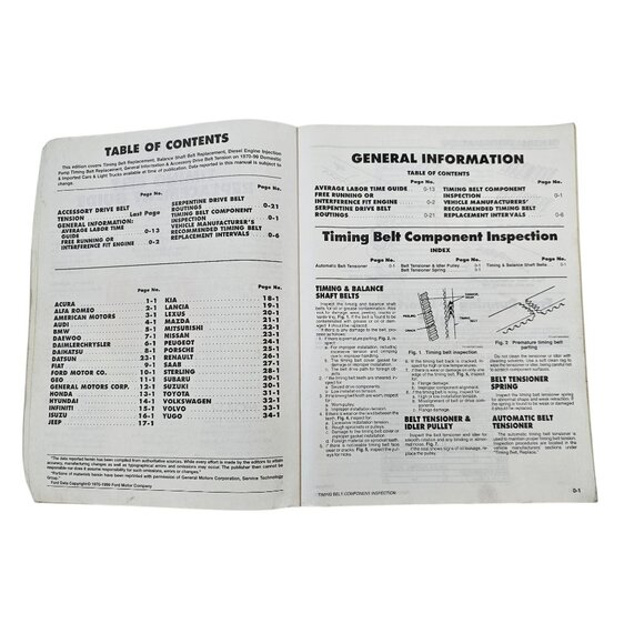 Motor Timing Belt Replacement Guide 1970-99 Domestic Imported Cars Light Trucks - Picture 7 of 14